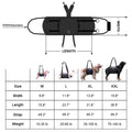 Black Oxford cloth dog harness with leg support design for rehabilitation and outdoor control