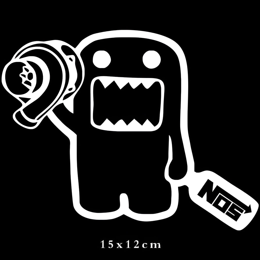15x12cm black and white PVC car sticker with creative automobile design