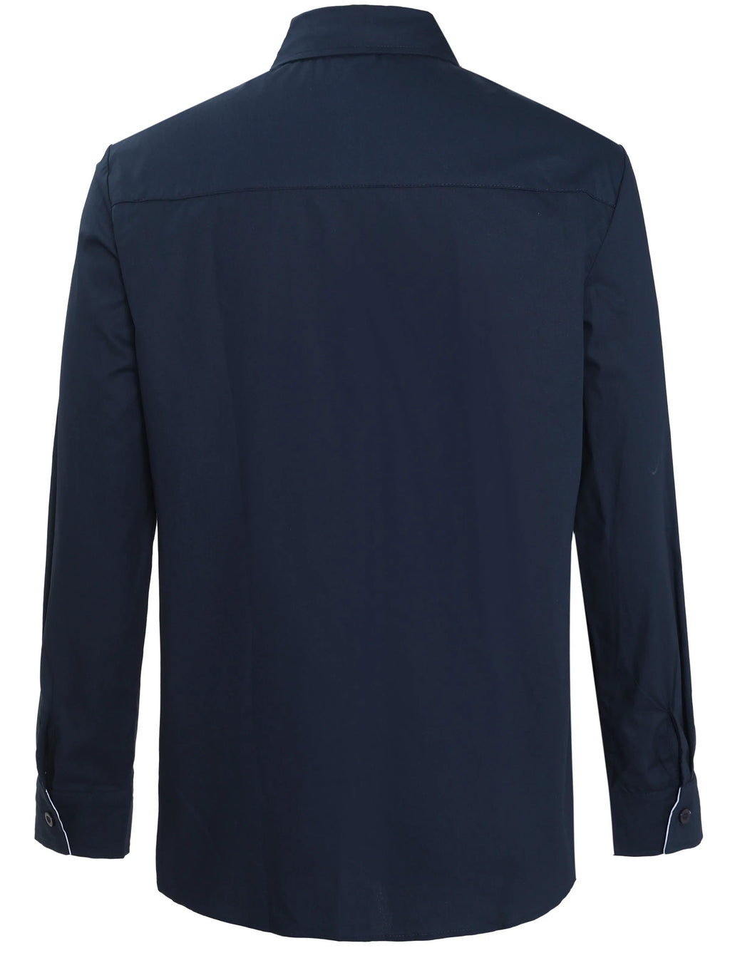 Long-sleeved contrasting colour shirt for teenage men in Navy blue with button front