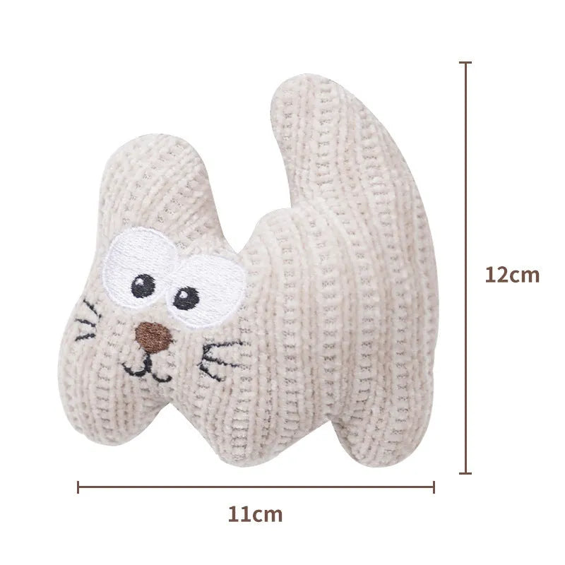 Cyan catnip plush rope toy with bell for cats on wooden floor