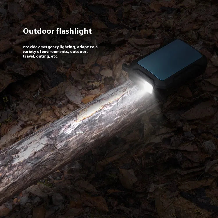 Waterproof rechargeable hand warmer power bank in black with 10000mAh capacity and compact dimensions
