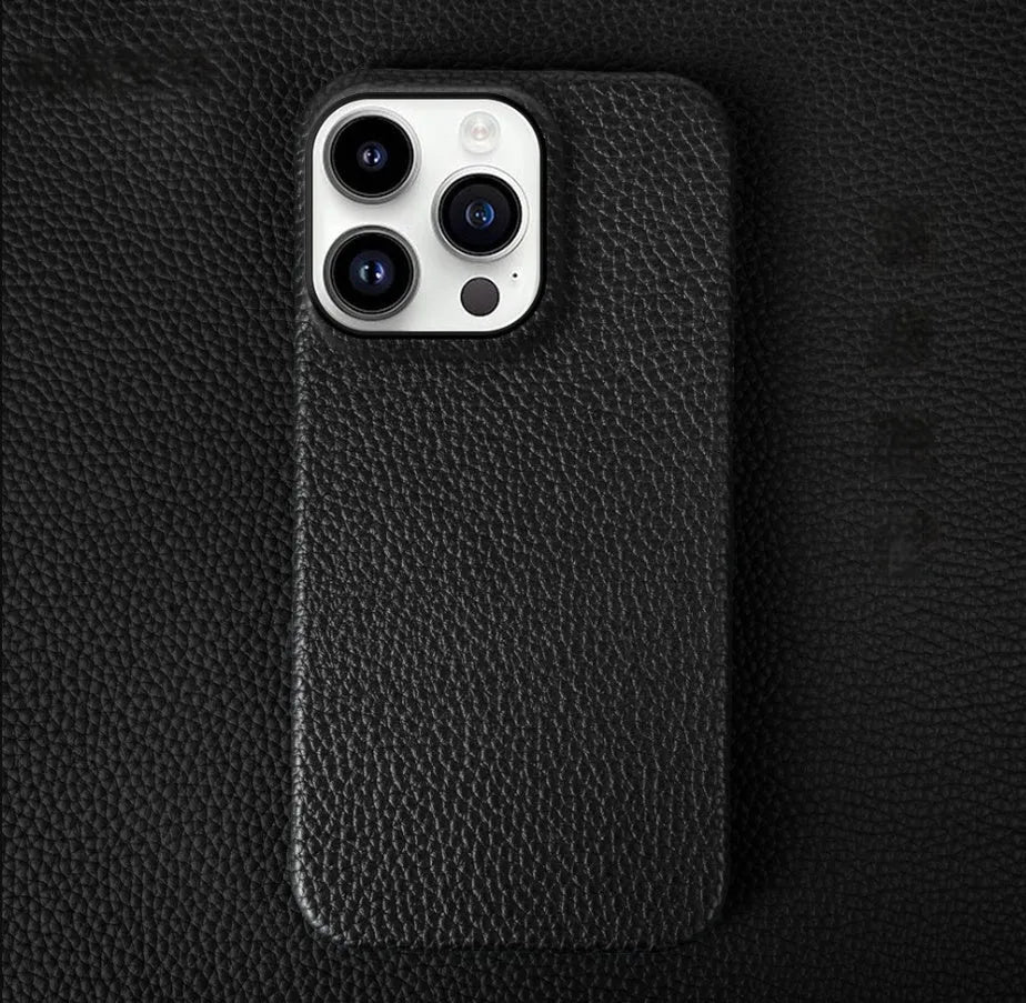 Genuine leather handmade drop-resistant phone case for iPhone in green colour
