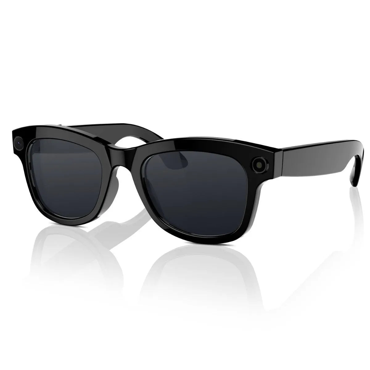 M01 AI translation glasses with HD camera in black and transparent lens options