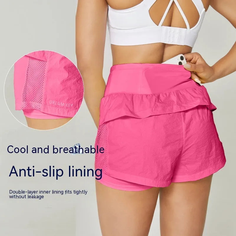 Women's loose fit cotton blend quick-drying sports shorts in multiple colour options