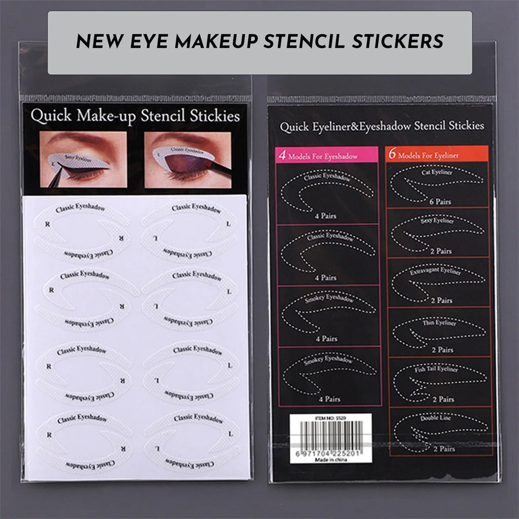 Set of four reusable flexible eyeliner and eyeshadow makeup stencil templates
