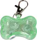Bone-shaped LED pendant for pet collars in blue, green, orange, red, white, and yellow colours