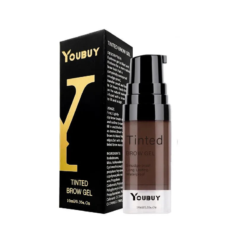 Waterproof quick-drying eyebrow cream pencil in dark grey and golden yellow shades