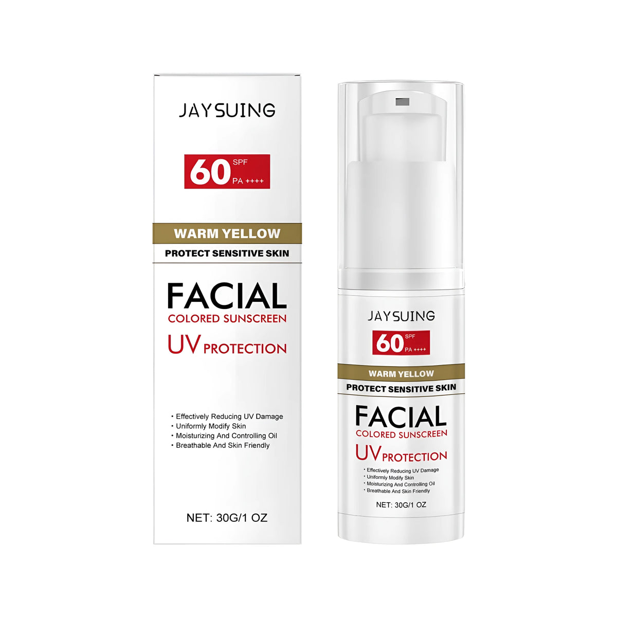 30g tube of titanium dioxide sunscreen with Centella Asiatica and hyaluronic acid.