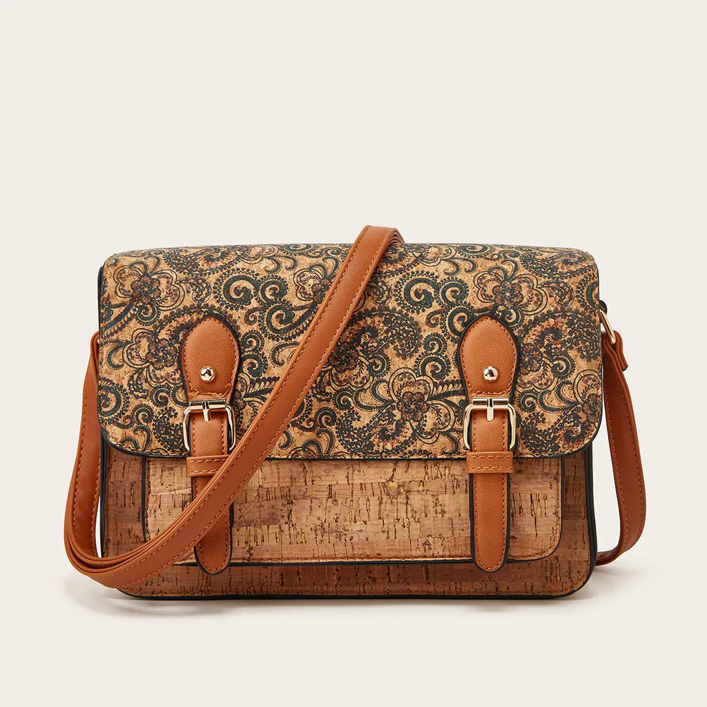 Women's printed PU crossbody bag with large capacity showing floral pattern options