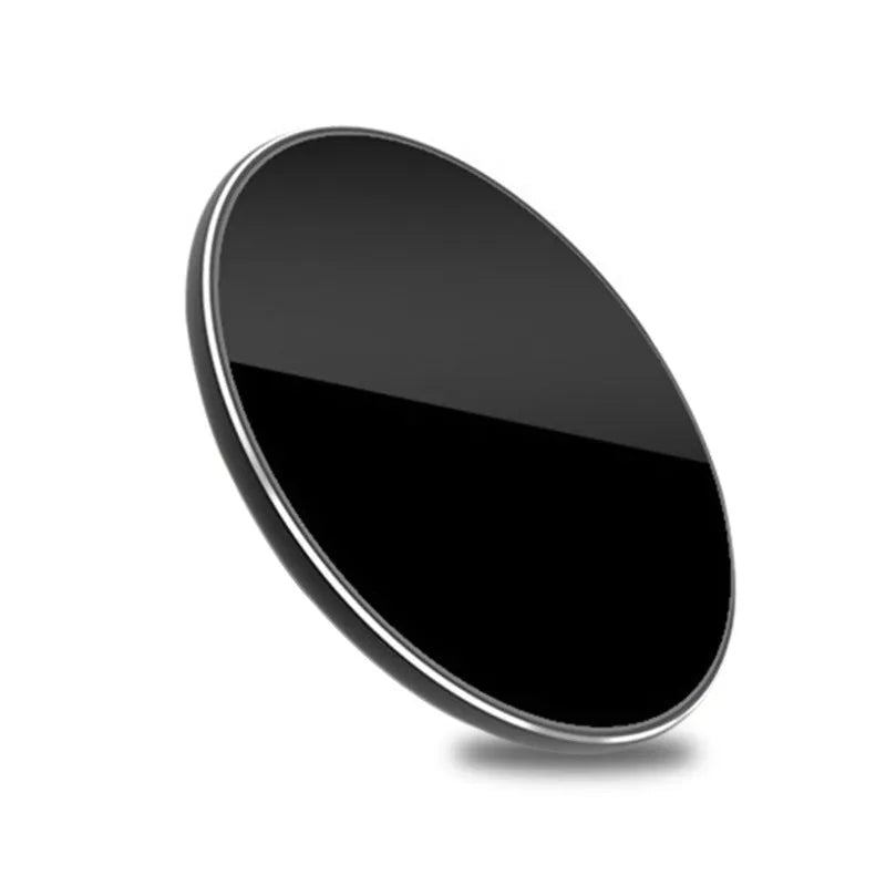 Aluminium alloy ultra-thin wireless phone charger in metallic finish with LED indicator light