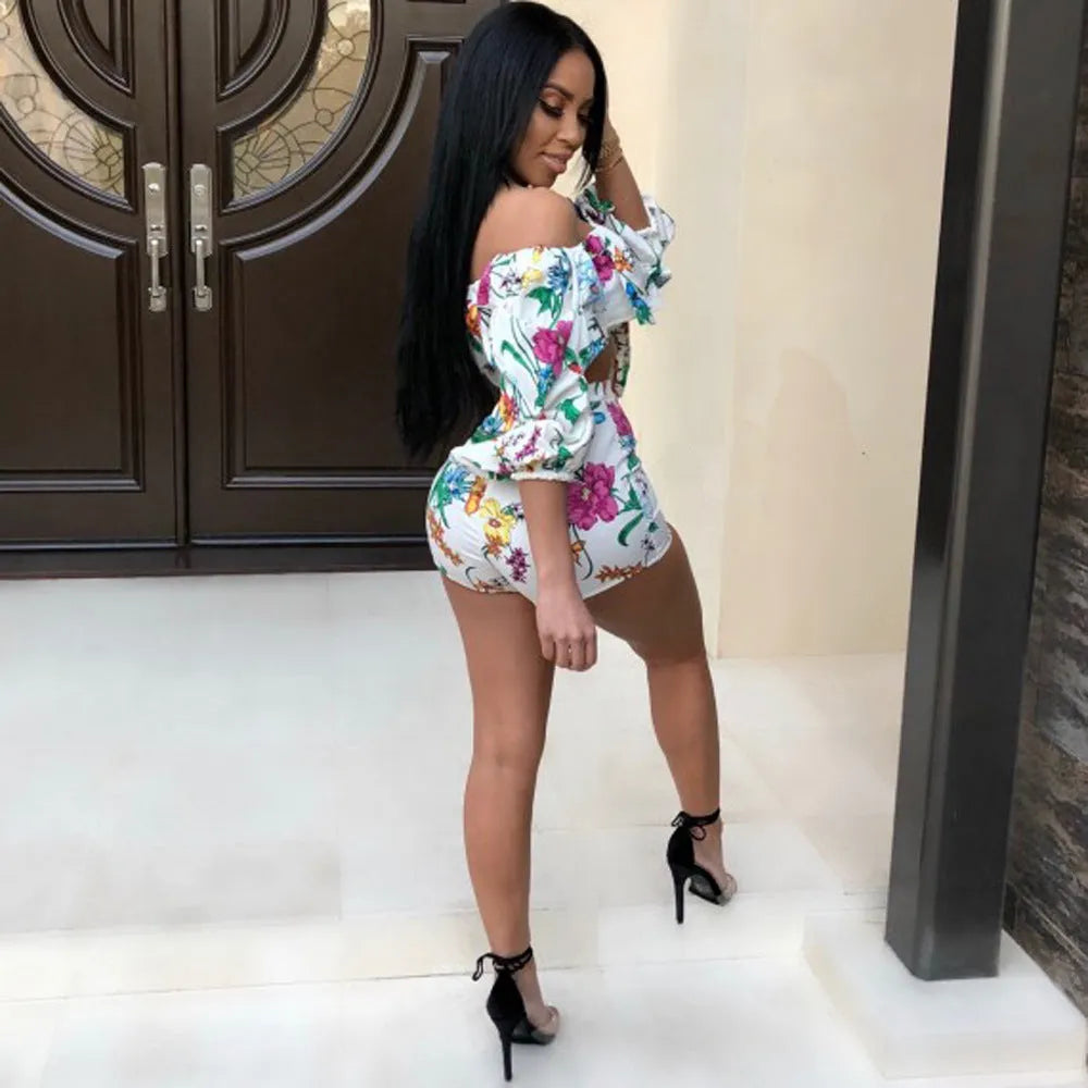 Women's two-piece lounge set with digital print pattern and fuzzy long sleeves with matching shorts