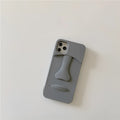 Grey cartoon stone soft rubber mobile phone case for Apple iPhone models