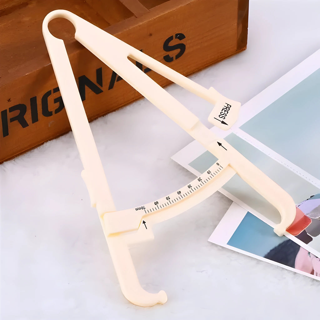 Transparent acrylic fat caliper skin fold thickness meter with measurement scale