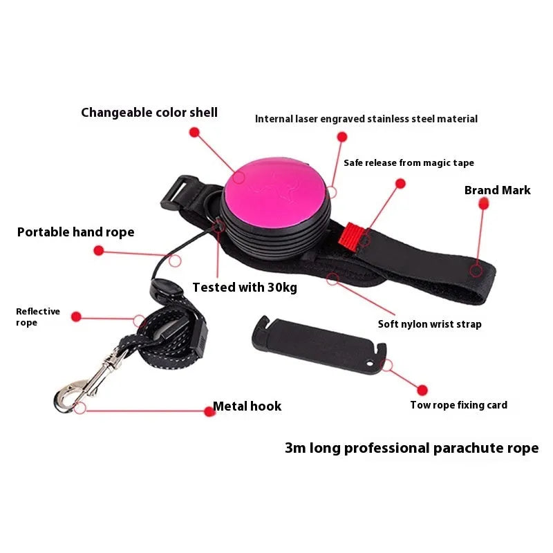 Retractable dog leash extended to 3 metres with holding hands grip in six colour options