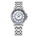 Women's quartz watch with diamond accents in gold colour, mineral glass, 30m water resistant