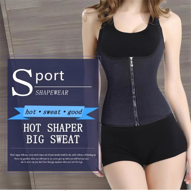 Adjustable zipper waist shaper trimmer in Black, Blue, Purple, Red sizes S to 3XL polyester spandex