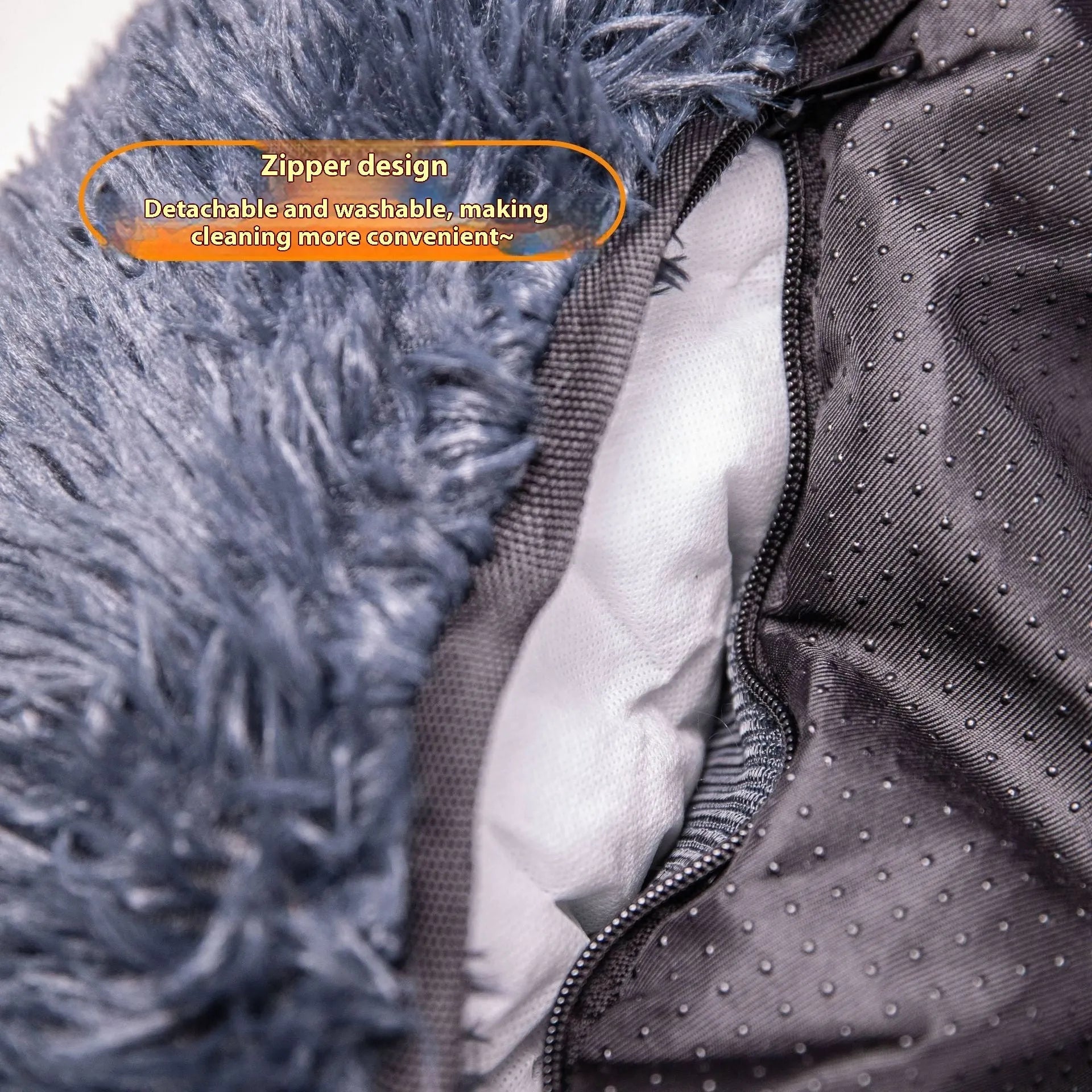 Winter thermal vehicle pet mat in dark grey or beige for single or double car seats