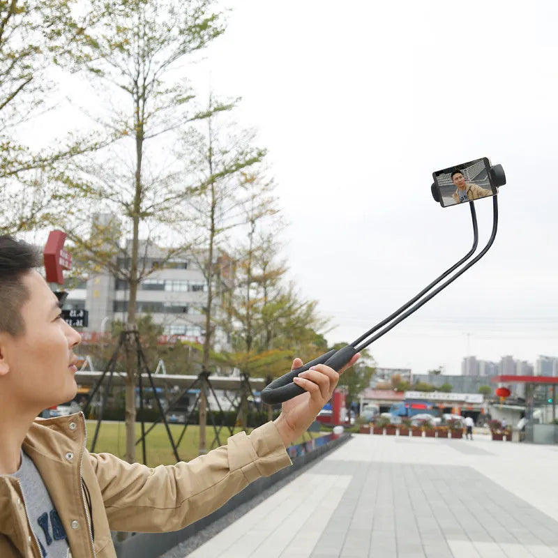Baseus flexible phone holder with 360-degree rotation in neck hanging position with shockproof bubble support
