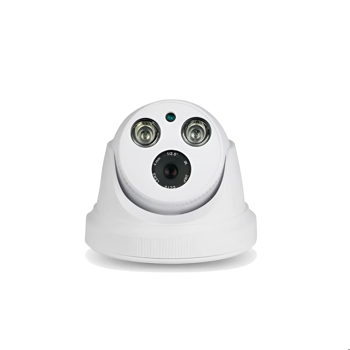 Dome surveillance camera with 3.6mm lens, 1200 TVL CMOS sensor and 10m infrared night vision for indoor use.