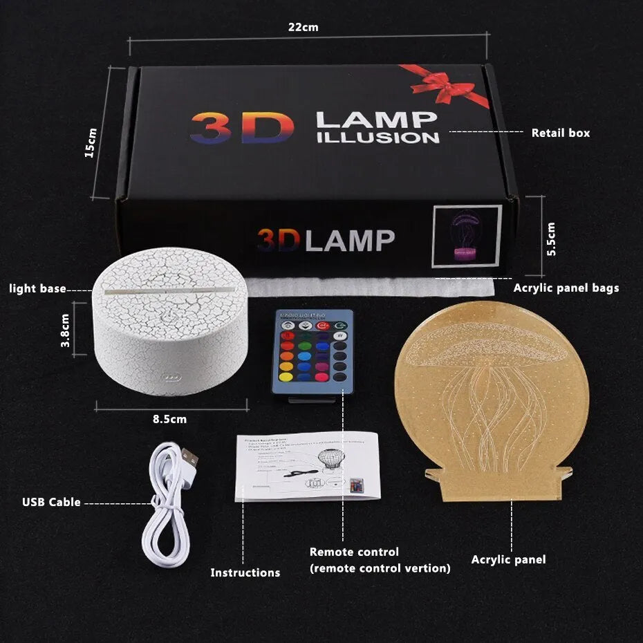 Cartoon aeroplane shaped LED night light with a touch-sensitive switch and acrylic shade.