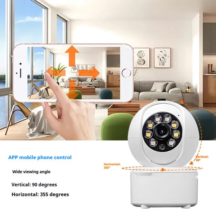 1080p Bluetooth indoor security camera with ceiling mount and panorama view