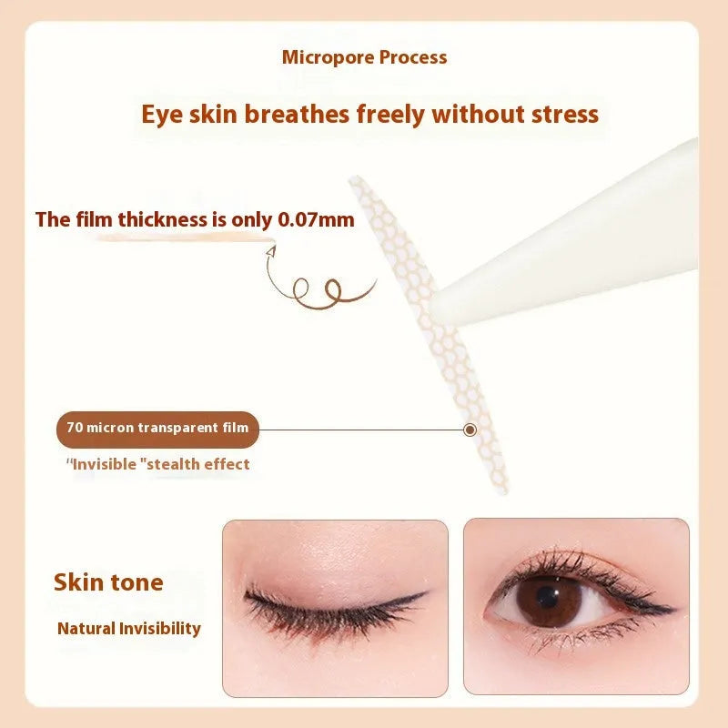 Clear lace double eyelid stickers roll with crescent and olive shapes for Asian eyelids