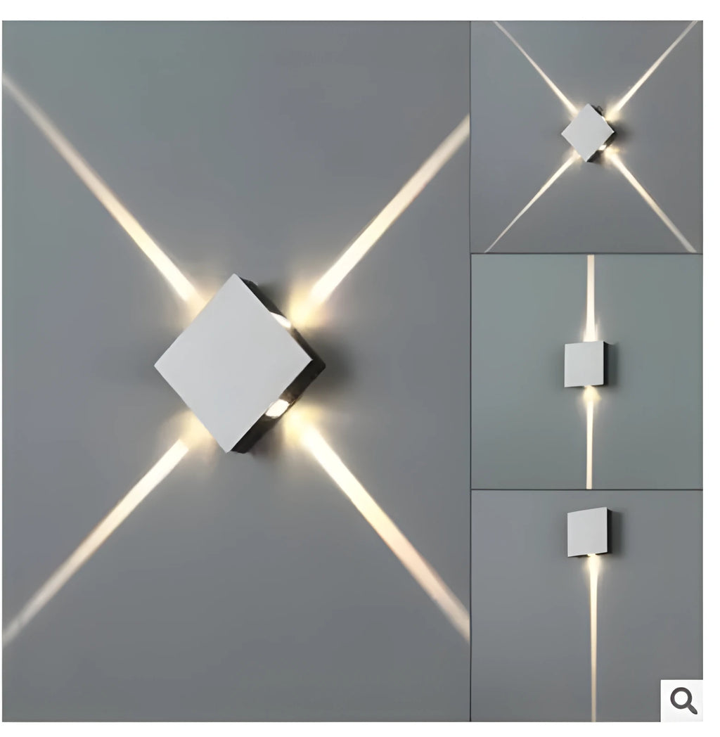 Modern square and round LED aluminium wall light in warm white and cool white options