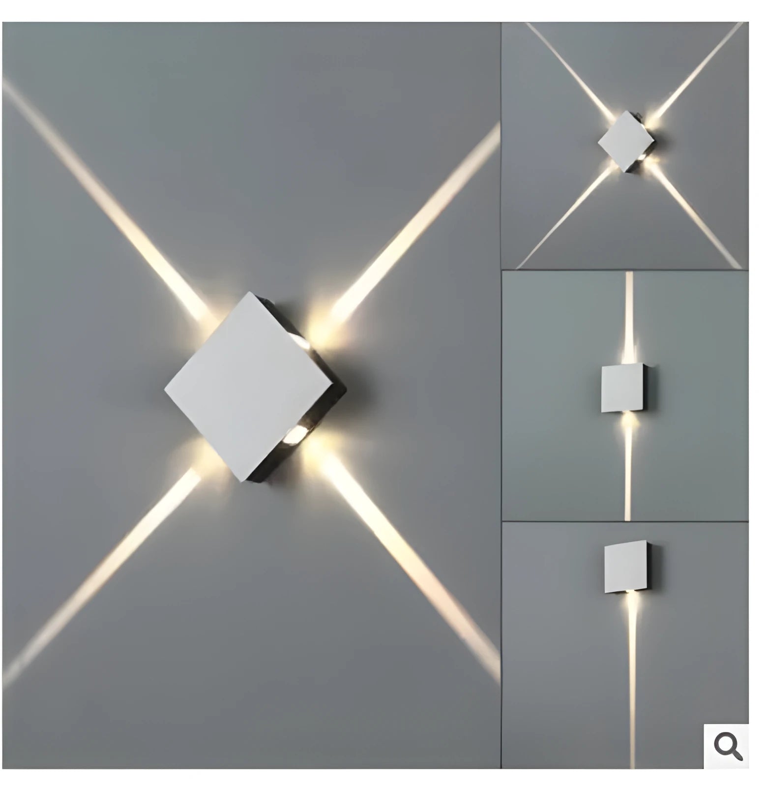 Modern square and round LED aluminium wall light in warm white and cool white options