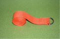 Cotton yoga stretching strap in black, adjustable length 183 cm for flexibility exercises