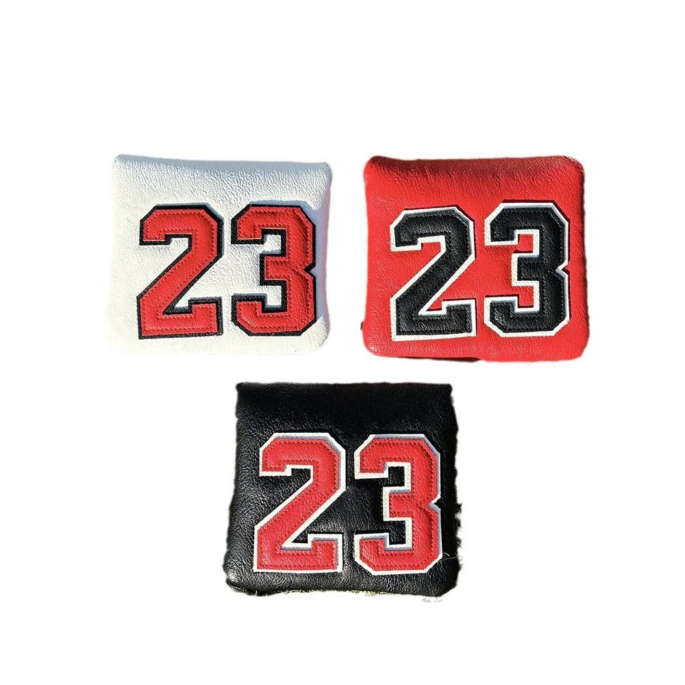 Set of four matching PU golf club headcovers: driver, two fairway woods, and a square putter sleeve in a chosen colour.
