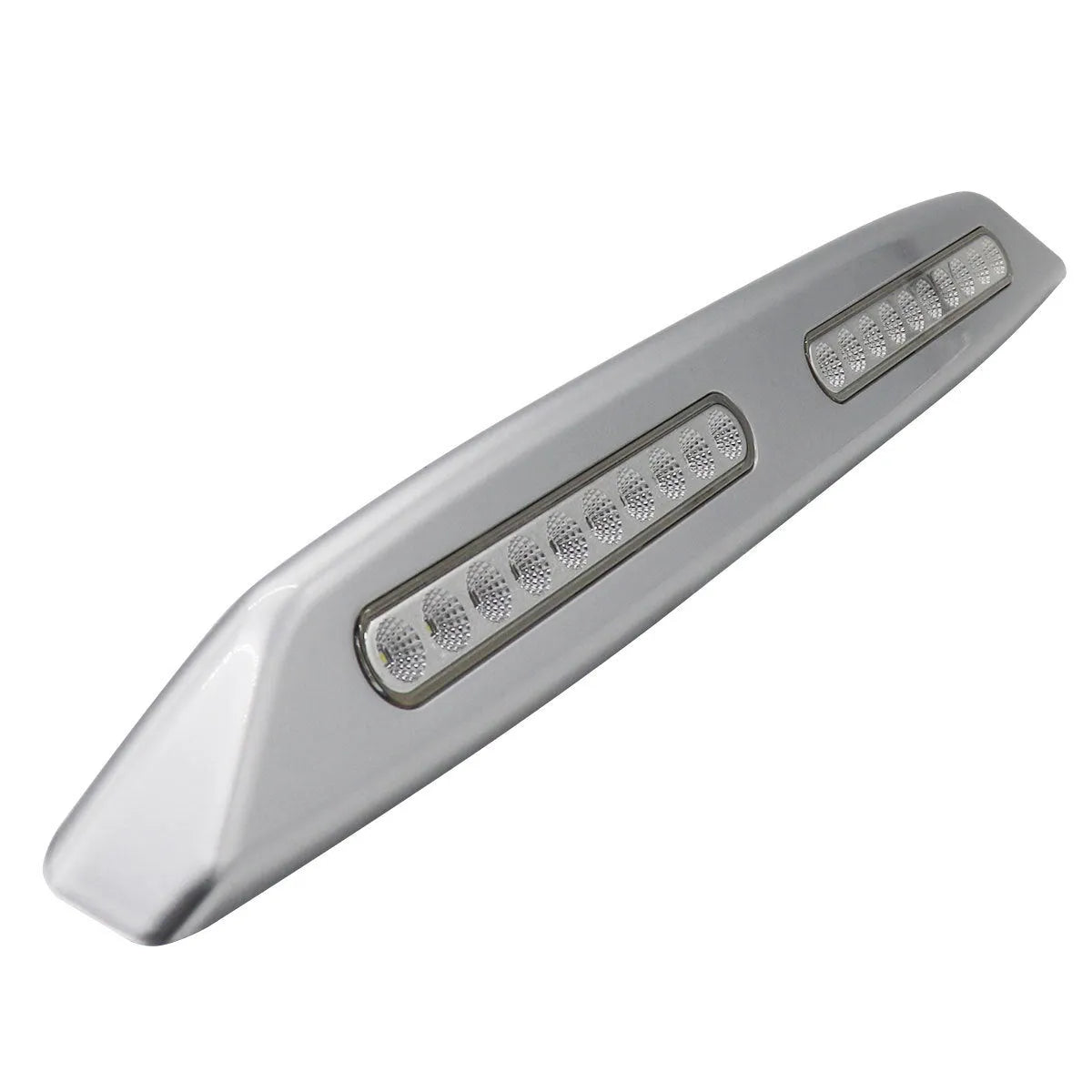 Silver LED roof light 6W 700 lumen for caravan yacht retrofit on a white surface