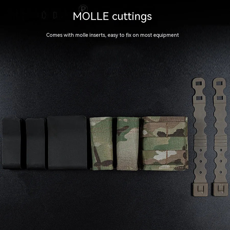 CS Tactical 9MM 556 Parallel MOLLE multifunction storage bag in black nylon with waist strap