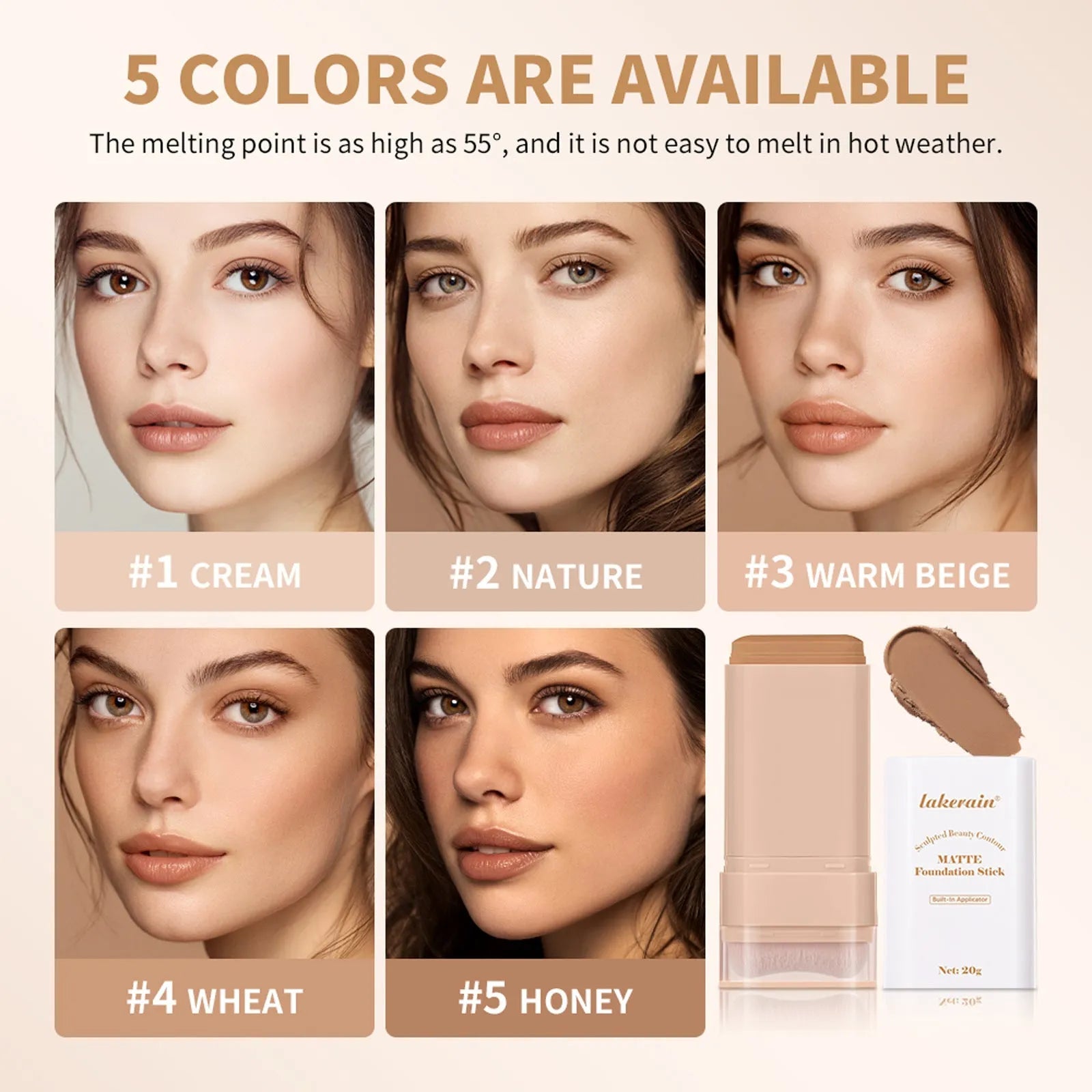 Eraser Stick Foundation Natural Nude Feel in stick format, 20g, universal skin type