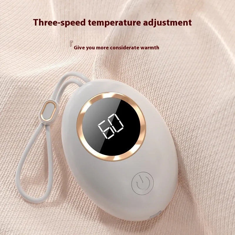 USB digital display hand warmer power bank in pink, blue, green, or white colours