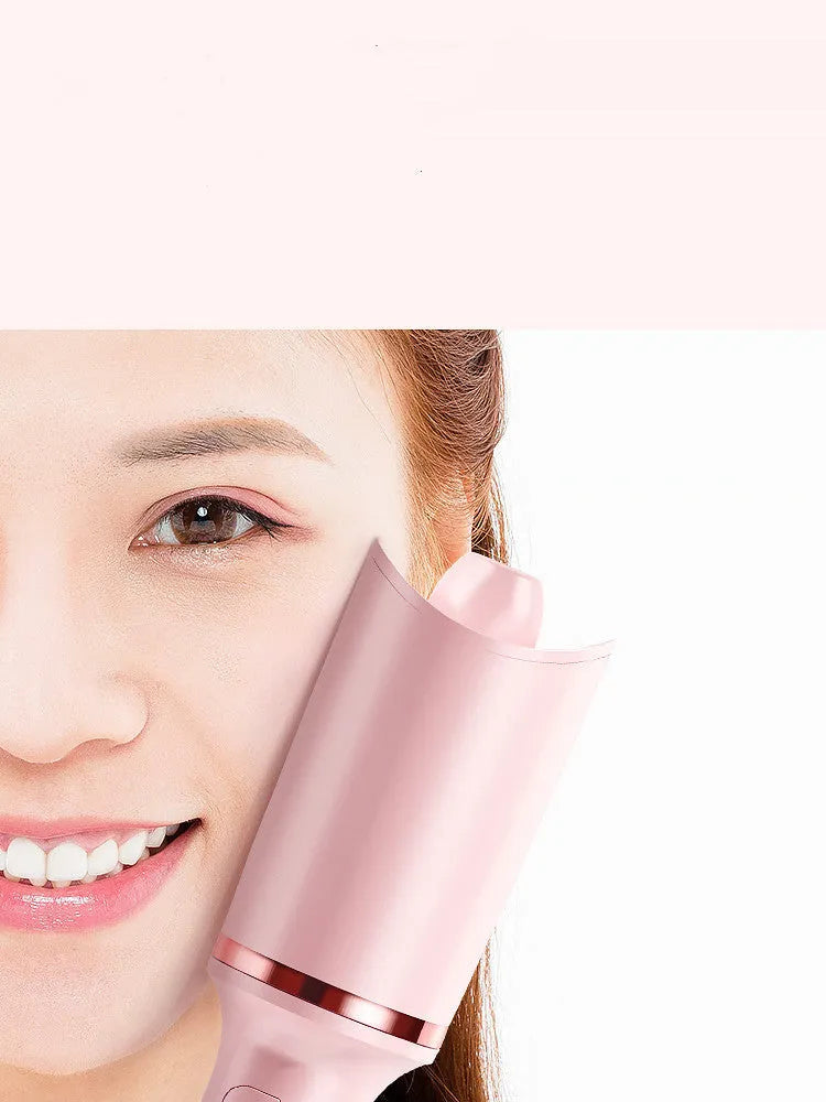 Lazy God electric rotating perm curler with tourmaline ceramic barrel, 21-30mm, in pink, green or white.
