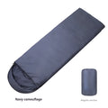 Navy blue envelope-style sleeping bag for adult camping with hollow cotton filling