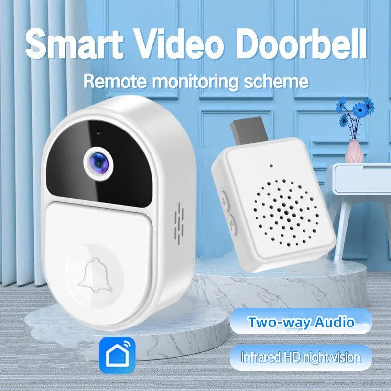 Doodle Smart Visual Doorbell V8 in black or white with two-way intercom and USB charging port.