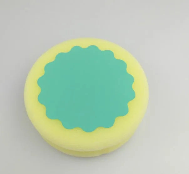 Hair removal sponge in heart shape with water drop and circular options for painless cream application