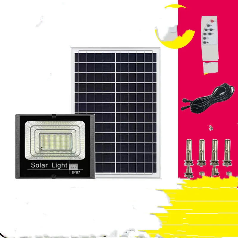 Black solar garden light with solar panel and LED illumination for outdoor use