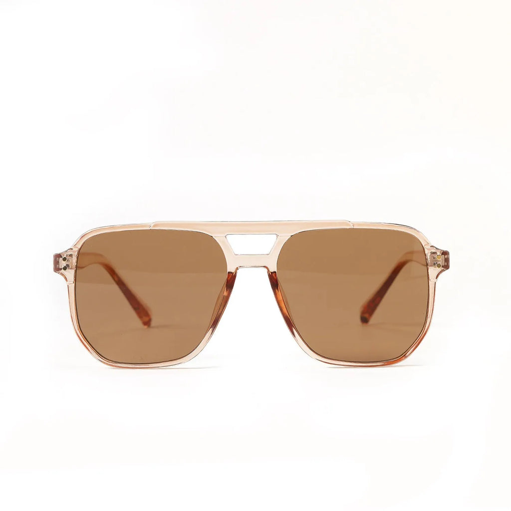 Women's square double beam sunglasses with UV400 protection in six colour options