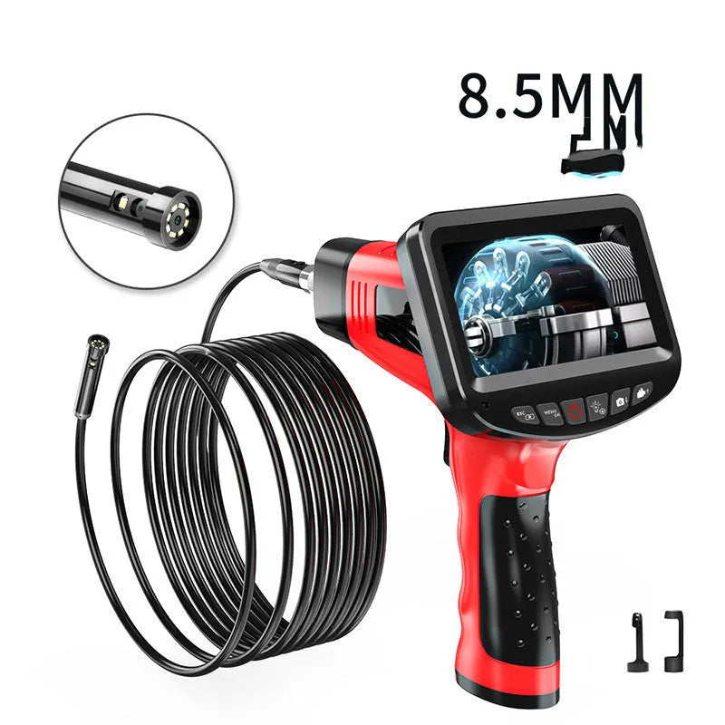 8.5mm dual-lens endoscope inspection camera with snake pipeline and hard wire cable options