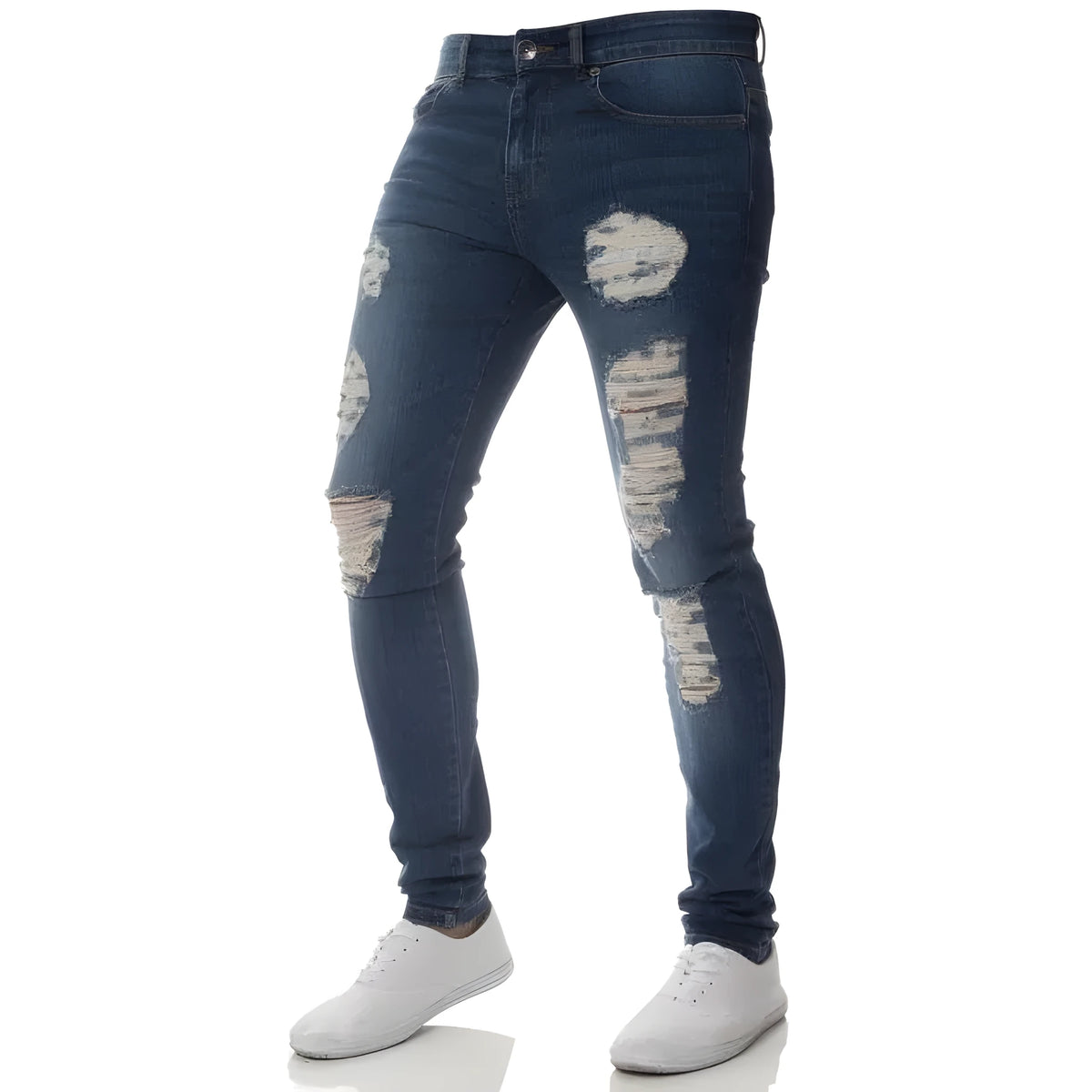 JAMAL skinny denim jeans for men in blue colour, Asian fit cotton stretch trousers