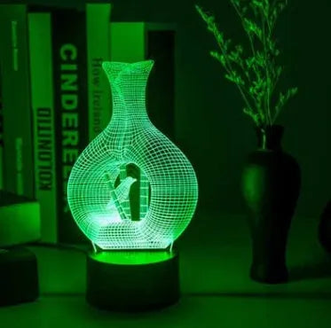 3D acrylic LED night light with colour changing modes and touch button control