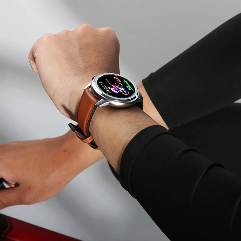 LEMFO LF26 smart bracelet with 1.3-inch screen shown in Silver colour on a wrist.