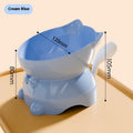 Stainless steel oblique anti-fall cat bowl in four colour options