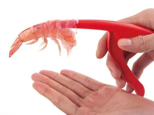 Stainless steel shrimp peeler 21 x 6.5cm with ergonomic handle and closed tip for peeling and deveining shrimp