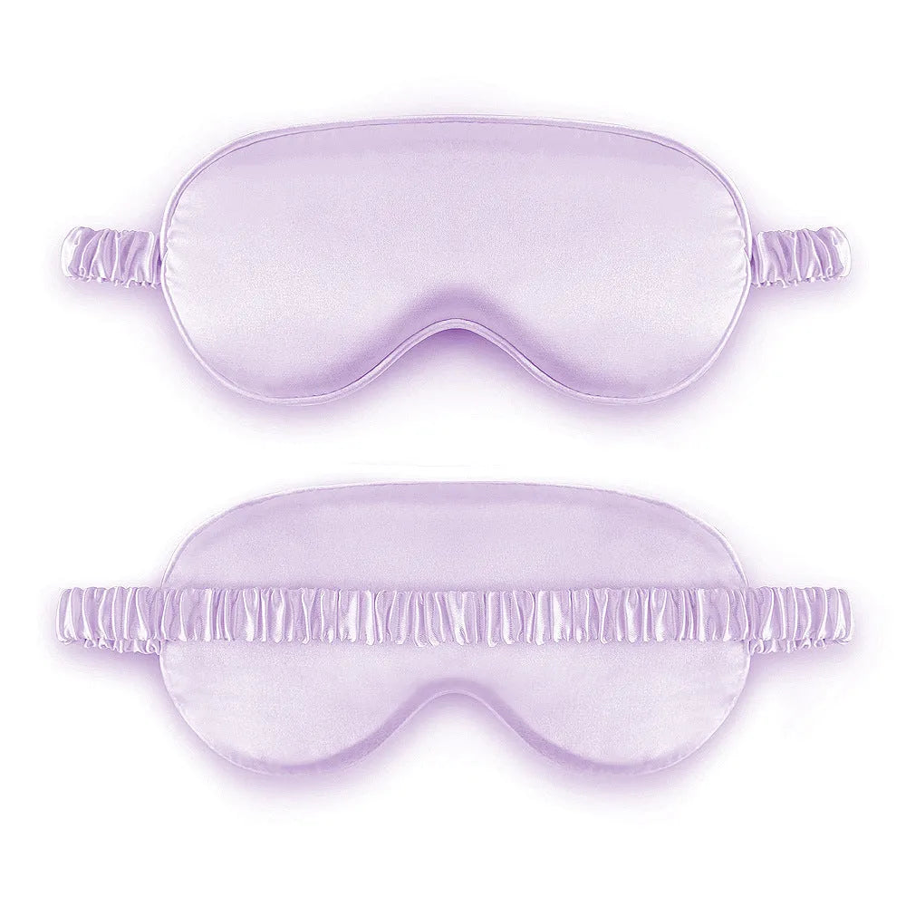 Double-sided rayon satin sleep eyeshade in multiple colour options on a white background.