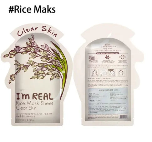I'm REAL Korean sheet face mask in aloe, avocado, and honey variants, 10-piece packs, for moisturising and oil control