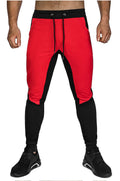 Men's straight-leg cotton sweatpants in grey, small-foot design, with tether waist closure