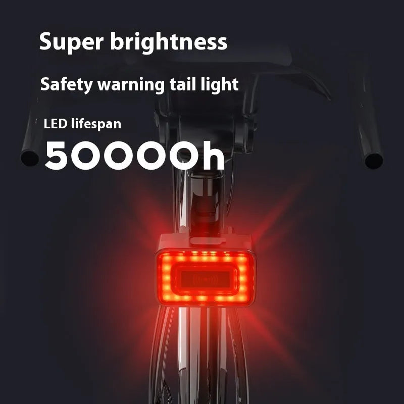 Smart millimetre wave radar bicycle taillight with dual mounting bracket on handlebars
